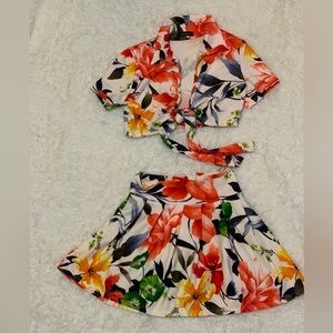🆕 Floral skirt set Size Small